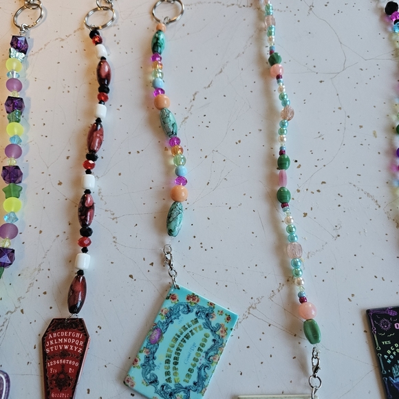 Ouija glass and crystal beaded Keychains. One of a kind. 12 different ones... - Picture 9 of 14